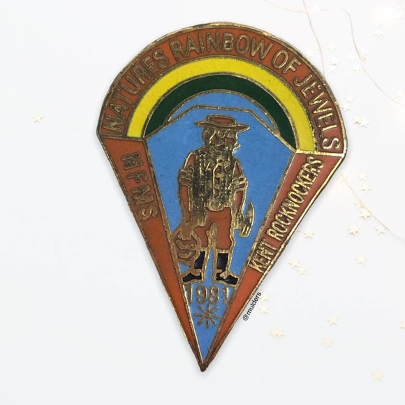 Vintage NFMS Kent Rocknockers Mining Miner Lapidary 1981 Pin - Picture 1 of 5
